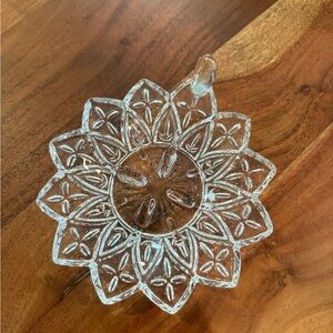 Vintage Federal Glass Petal pattern clear glass candle holder
